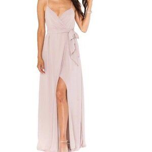 Show Me Your MUMU Liz Women prom Maxi Dress Soft Beige Chiffon Size Small